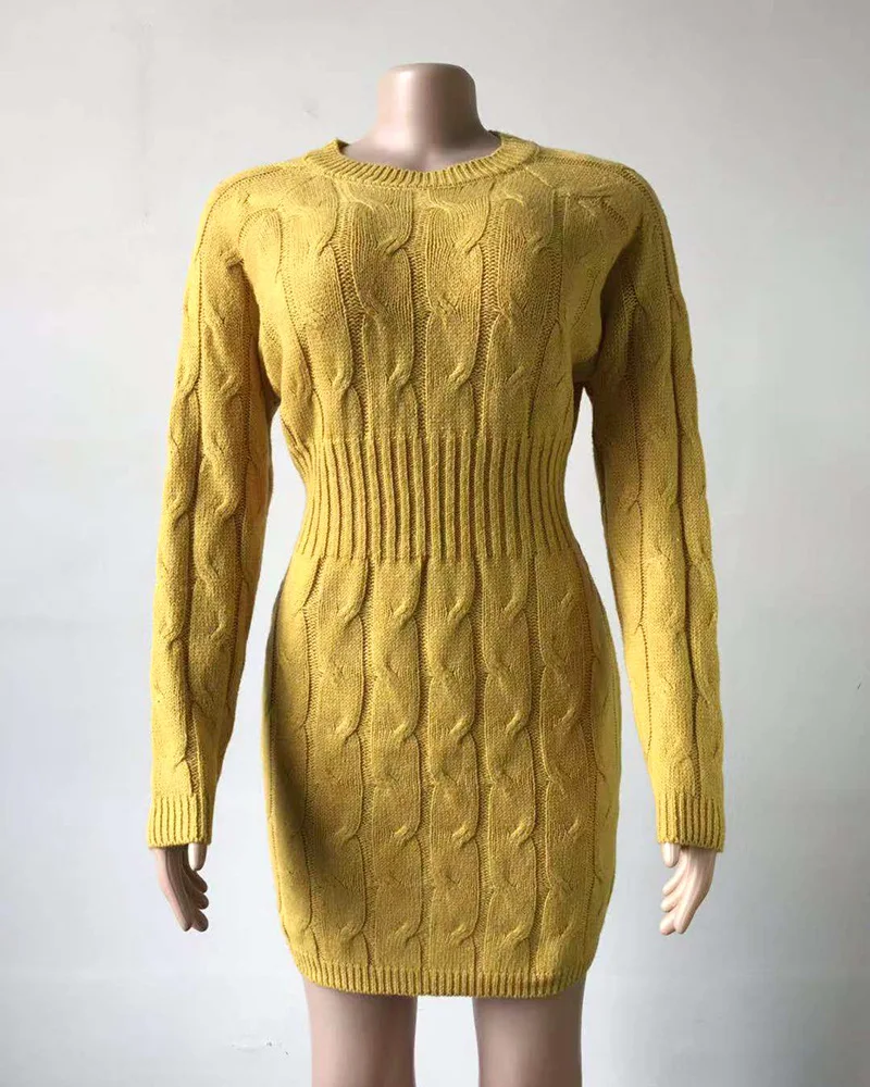 

Sweater Dress Women Autumn Mini Long Sleeve Elegant Pink White Black Knitted Bodycon Winter Dress Ladies Vestidos