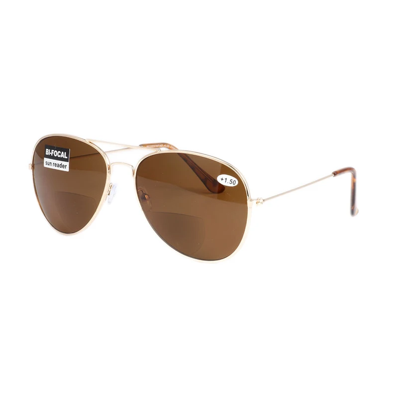 Gold Brown Seemfly, бифокальные Солнцезащитные очки для чтения, для женщин и мужчин, классические очки для пресбиопии, квадратные солнцезащитные очки с диоптрией+ 1,5 2,0 2,5 3,0 3,5 - Цвет оправы: Gold Brown