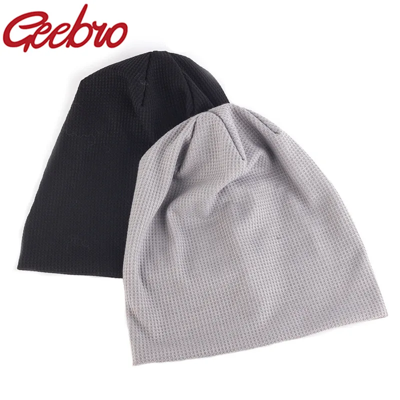 

Geebro Women Autumn New Cotton Knit Soft Caps Spring Brimless Beanie Men Fashion Solid Color Casual Hats Adult Skullies Bonnet