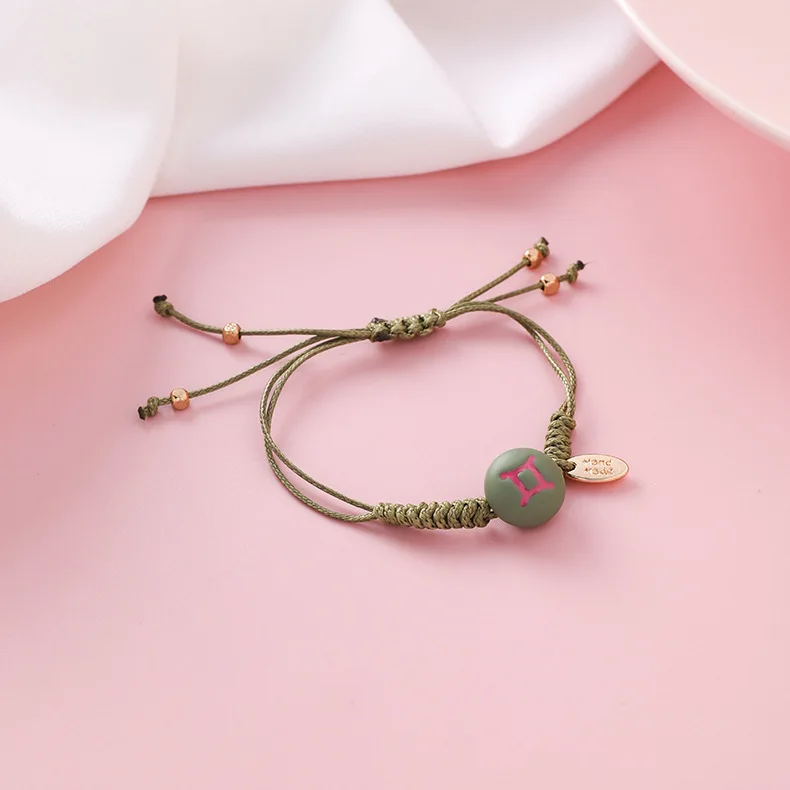 FENGLI пара веревка 12 Созвездие Знаки зодиака браслет красочные Waven дружбы