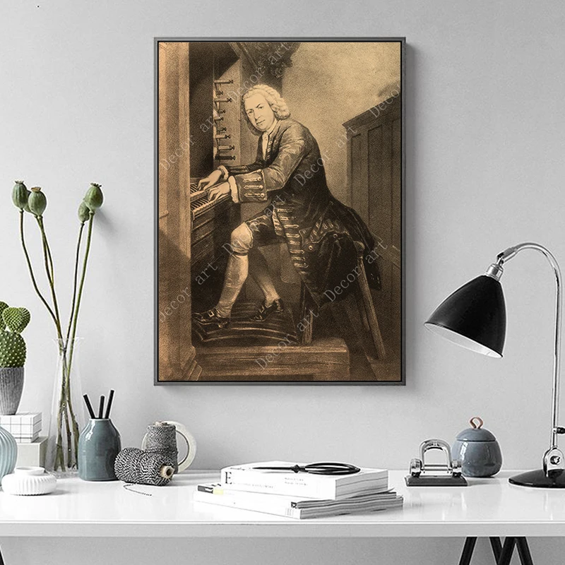 Johann Sebastian Bach немецкая живопись на холсте винтажные настенные фотографии плакат