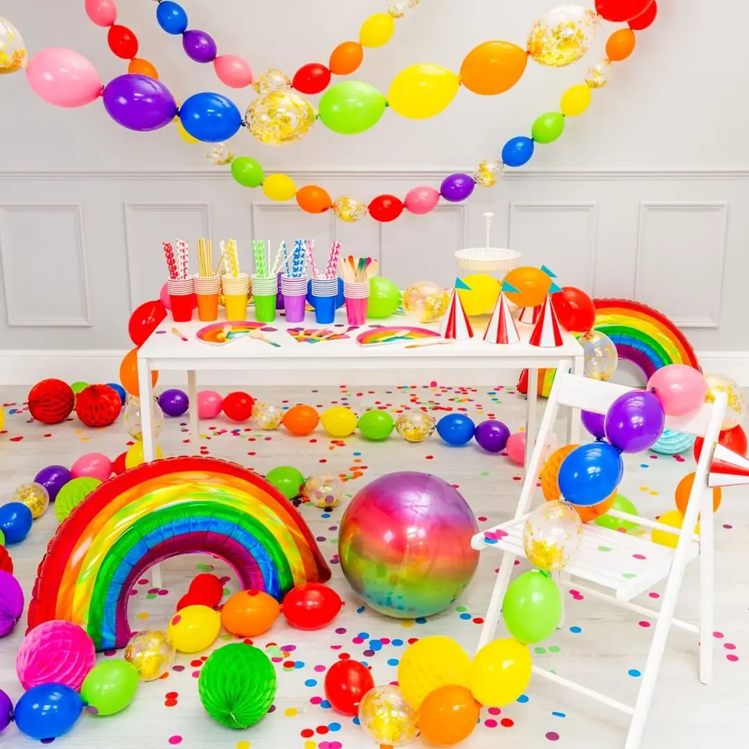 Радужные украшения на день рождения Детская салфетка для душа радужные шары