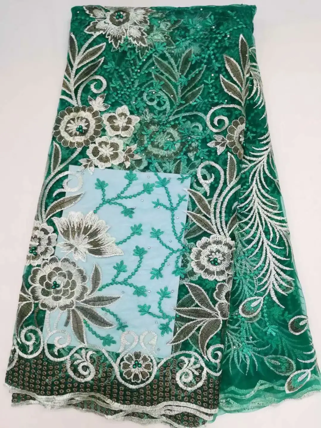 

High quality nigerian lace fabrics mesh fabric tulle fabric with stones and beads french net lace fabric 2018