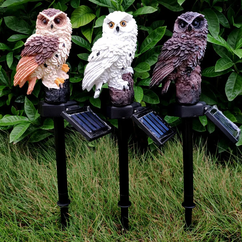 

QIQIPP 22CM Owl solar outdoor garden courtyard villa garden lawn plug-in LED lights