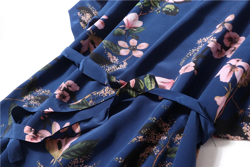 Женское шелковое платье с круглым вырезом размера плюс летнее винтажное