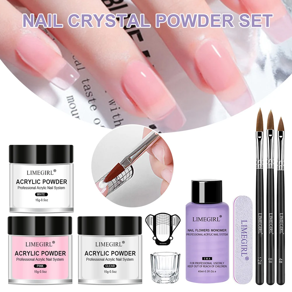 

Nail Acrylic Powder and Liquid Monomer Kit Nail Extension Carving Manicure Tool Nails Art Decoration Set Nail Tips Carving Tools