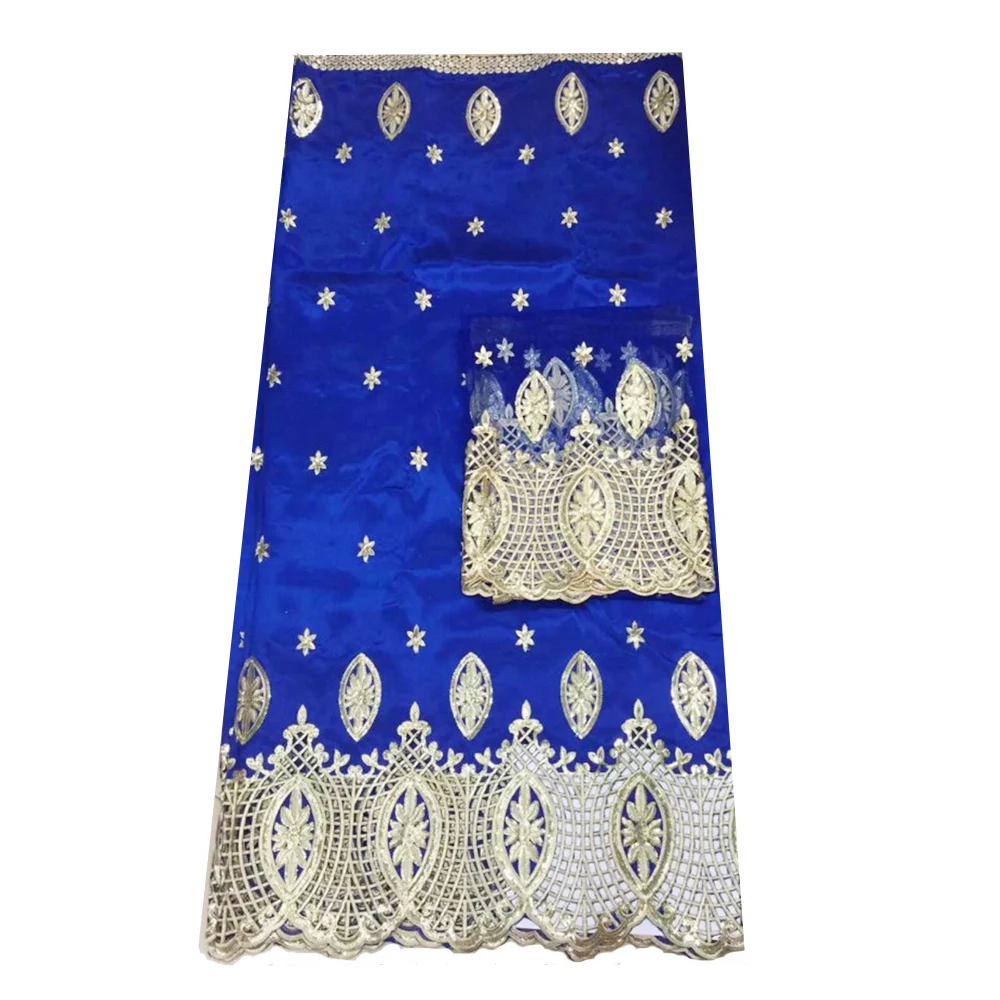 5 ярдов шелк ущелье кружева с 2 геле ткань для африканского платья индийский ткани