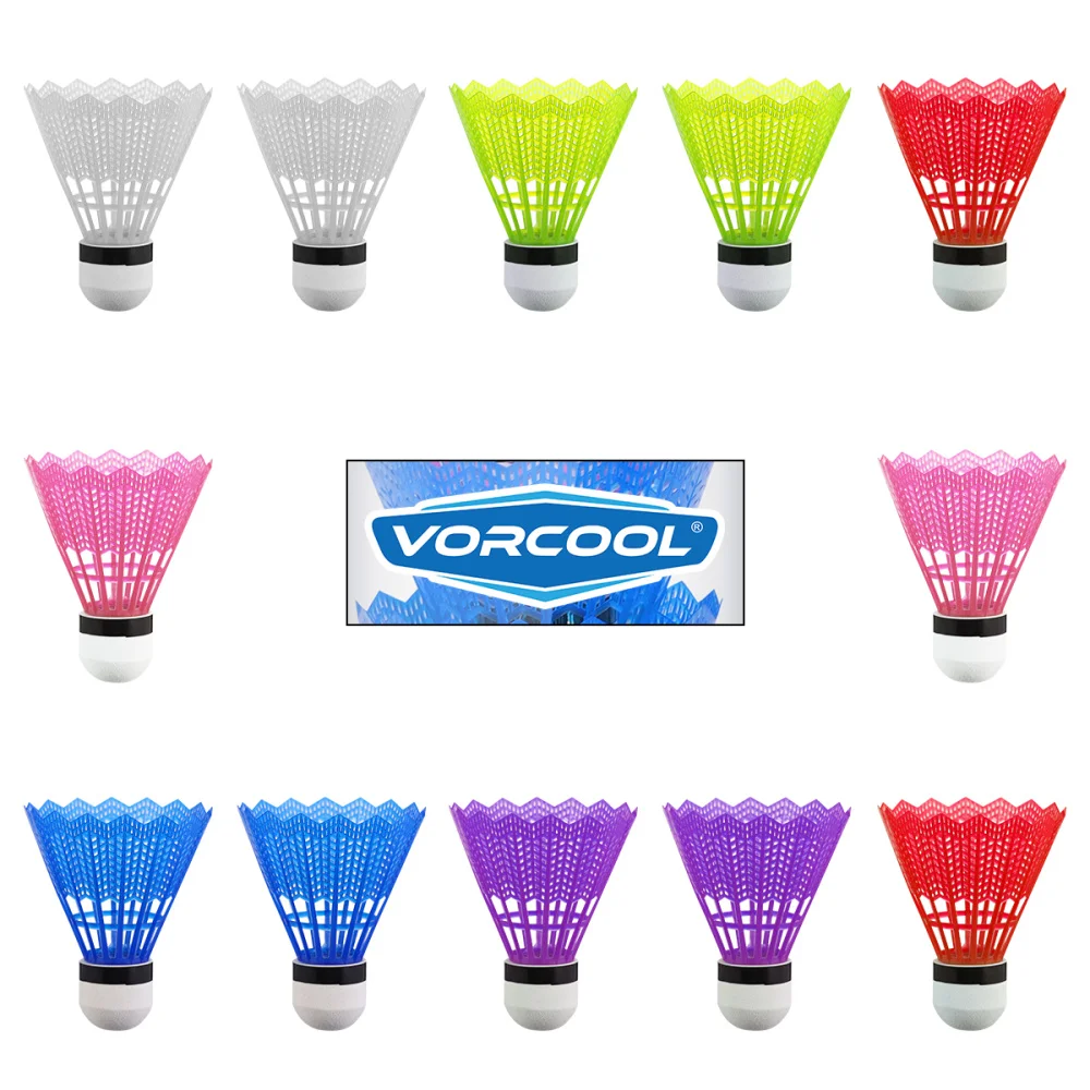 

VORCOO 12Pcs Nylon Crown Shuttlecocks Training Badminton Balls with Great Stability and Durability for Indoor Outdoor Sports
