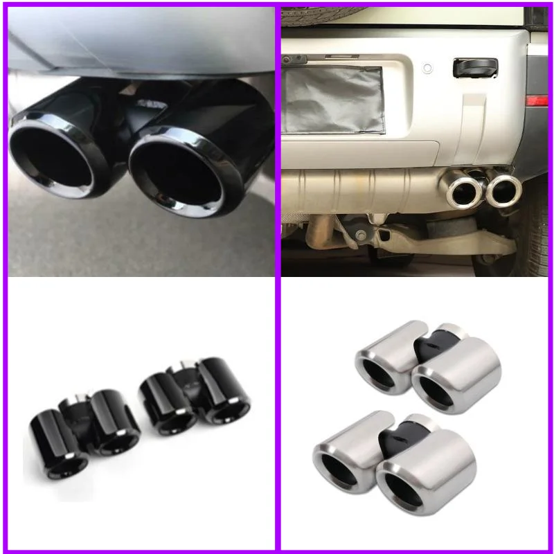 

Stainless Steel Double Barrel Exhaust Pipe Tip Tail Throat Muffler For Land Rover Defender 90 110 2020-2022 ST Car Accessories