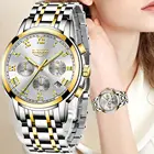 Часы наручные LIGE женские, Роскошные водонепроницаемые брендовые, с браслетом из розового золота и стали