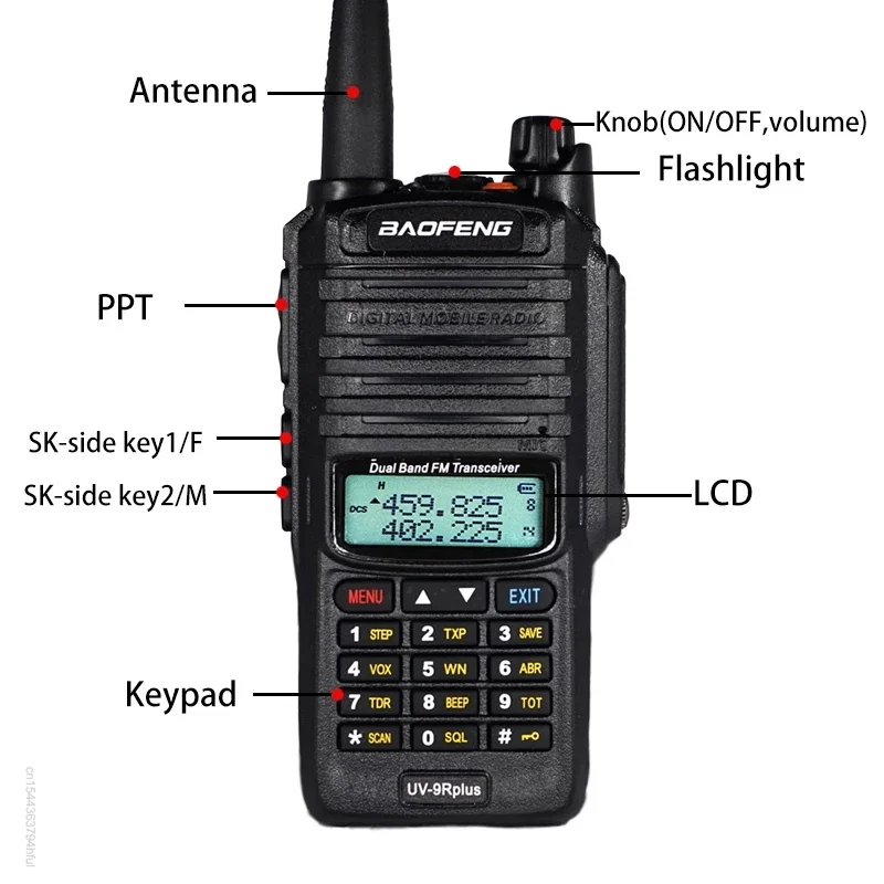 Высокомощная рация Baofeng UV-9R Plus Водонепроницаемая IP68 VHF UHF двухсторонняя UV9R