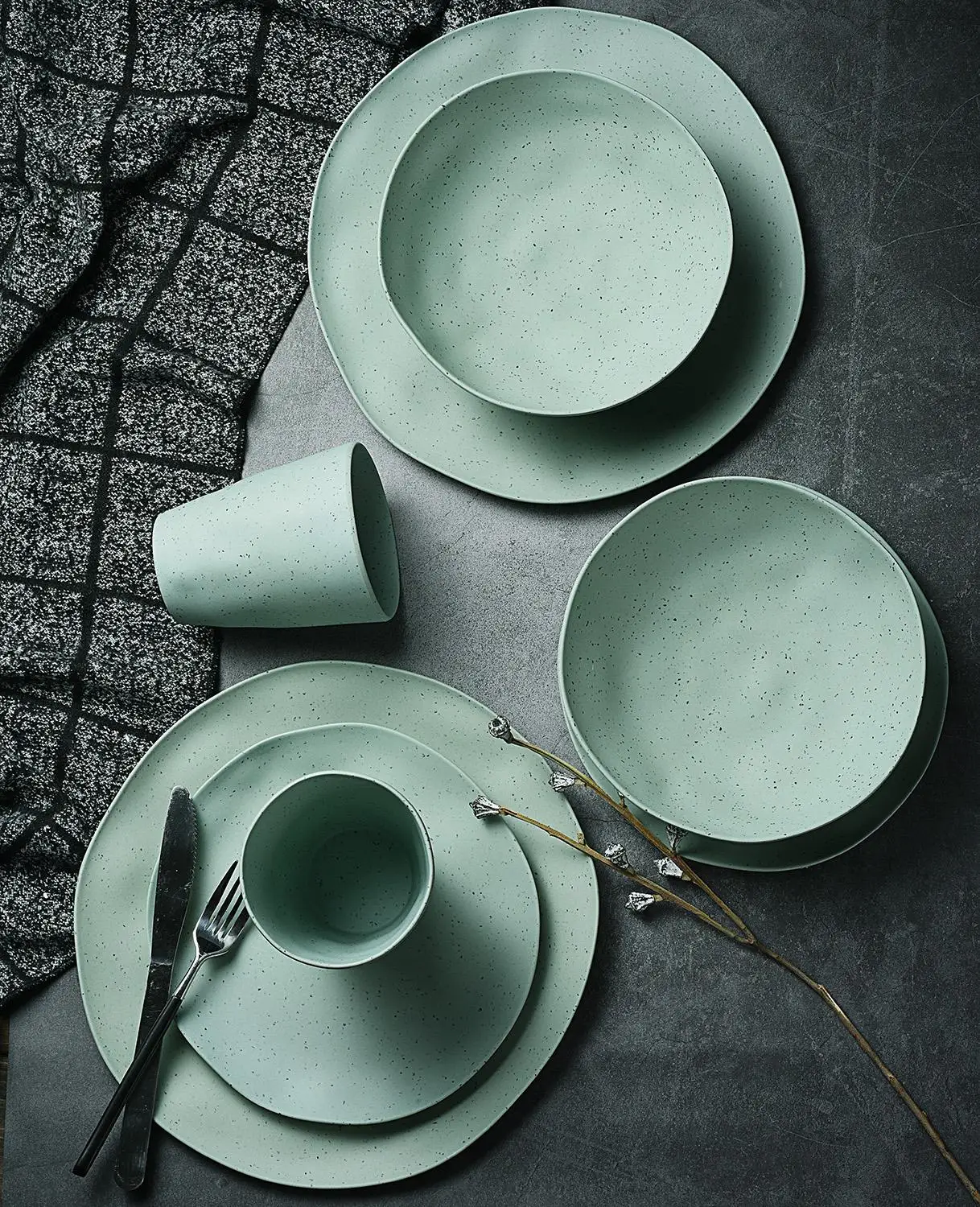 Европейская посуда 8 шт. для 2 человек набор бамбуковое волокно домашний комплект