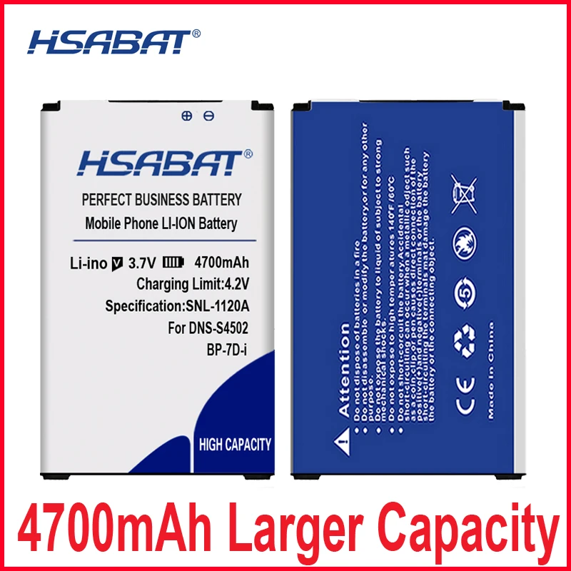 HSABAT 4700mAh BP-7D-i для DNS-S4502 DNS S4502 и Small Dragonfly innos D9 D9C Battery | Мобильные телефоны аксессуары