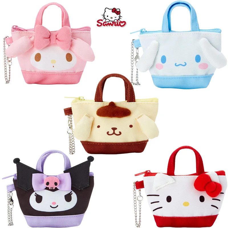 

Kawaii Cinnamorol Mymelody Kuromi Onpompurin Coin Purse Earphone Storage Bag Mini Hand Bag Christmas Gift for Children