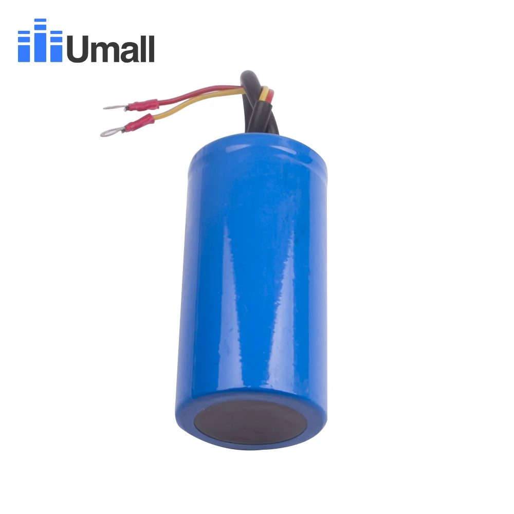 CD60 600 мкФ 300V AC Пусковой конденсатор для сверхмощного электрического двигателя Воздушный компрессор красный желтый два провода