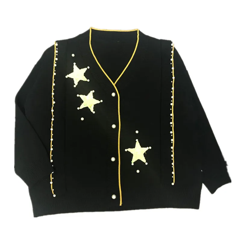 Cardigans Full Jumper Feminino Special Offer Lazy Wind 2020 New Winter Wild Female Stars Embroidered Vintage Knit Network Woman |