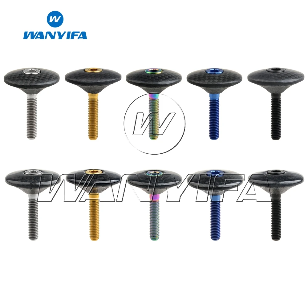 Титановый "Wanyifa" Болт M6x35mm+ 1 1/" труба из углеродистого волокна 3K из углеродного волокна Глянцевая/матовый шоссейный велосипед Горный велосипед Велоспорт седло велосипеда гарнитура стволовых Топ Кепки