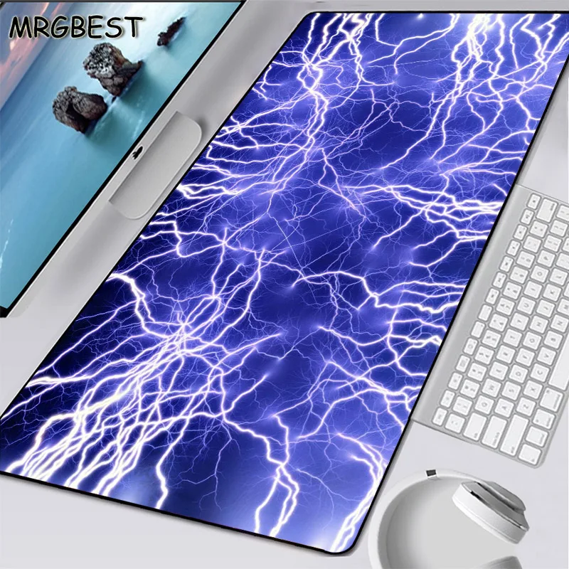 

MRGBEST Blue Space Mouse Pad Large with Lock Edge Anti-slip Mats Natural Rubber Surface Mause Keyboard Table Mat Gaming Office L
