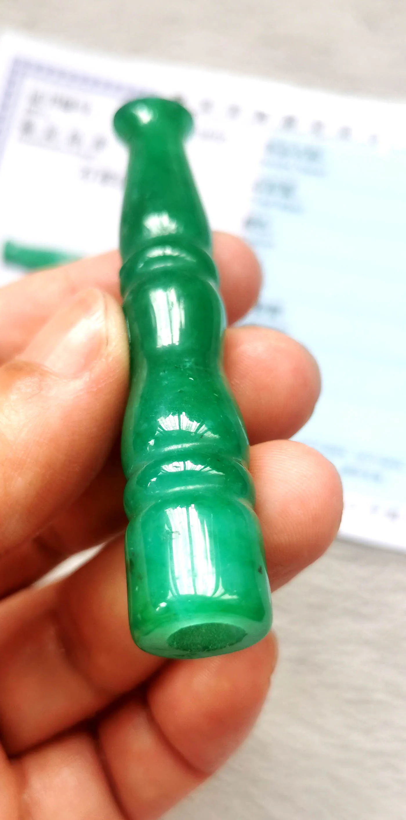 

Труба дымонепроницаемая большого размера 70-100 мм (4 дюйма) с красивым зеленым нефритом, 1 шт.