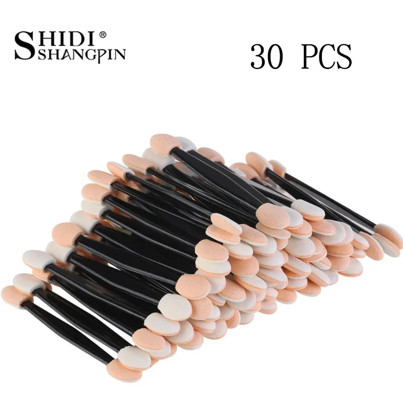 30PCS Brushes Горячая мода одноразовые тени для век кисти макияж двухсторонняя губка нейлоновые наборы тени для век кисти для косметического аппликатора макияж - Handle Color: 30PCS Brushes