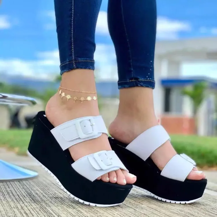 

Summer Woman Wedges Slippers Casual Shoes Ladies Fashion Slip-On Female High Quality Sandals Woman Shoes New Zapatos De Sandalia