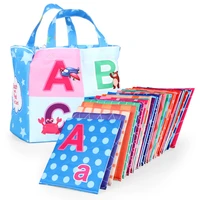 26pcslot flashcards baby cloth book early learning language educational soft alphabet cards washable english reading books toys