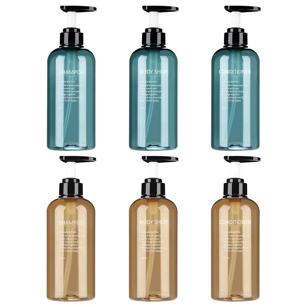 

3PCS 300/500mL Plastic Pump Bottle Empty Round Lotion Bottle Boothroom Lotion Bottling Kit Shampoo Shower Gel Conditioner Bottle