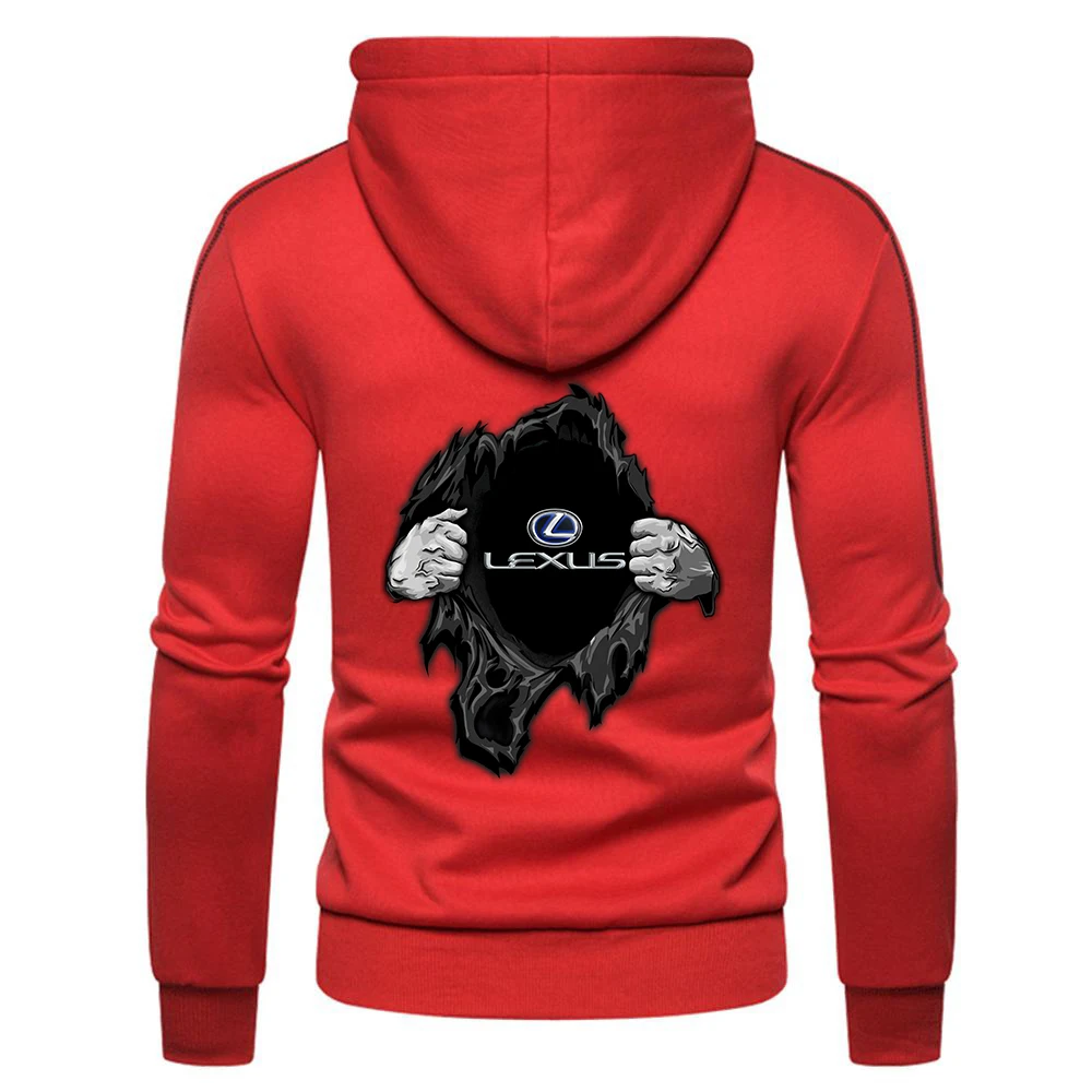 

Men Lexus Logo Fashion Cotton Comfortable Zipper Fitness Pullovers Sweatshirts Solid Fleece College Men Tops Coats Hoodies