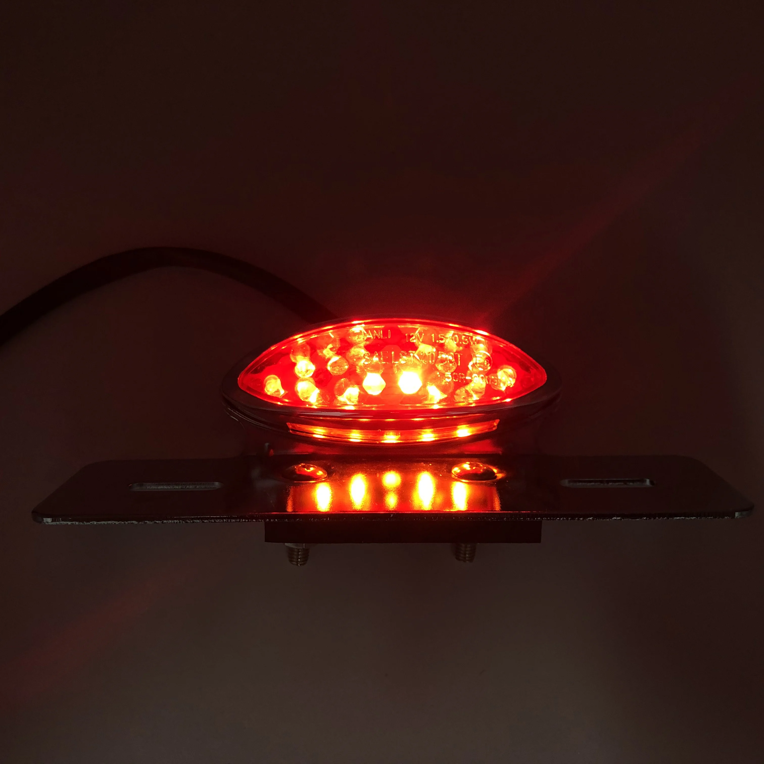 

REALZION Universal Motorcycle Part For Cafe Racer Taillights LED Rear Brake Tail Light Stop License Plate Lights Integrated Lamp
