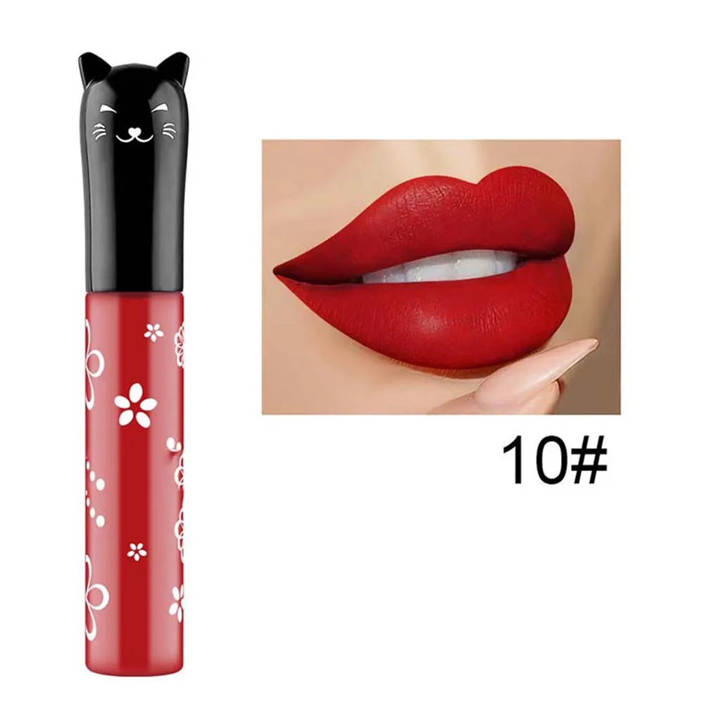 12 цветов водостойкая Матовая жидкая губная помада стойкий Красный Черный Блеск