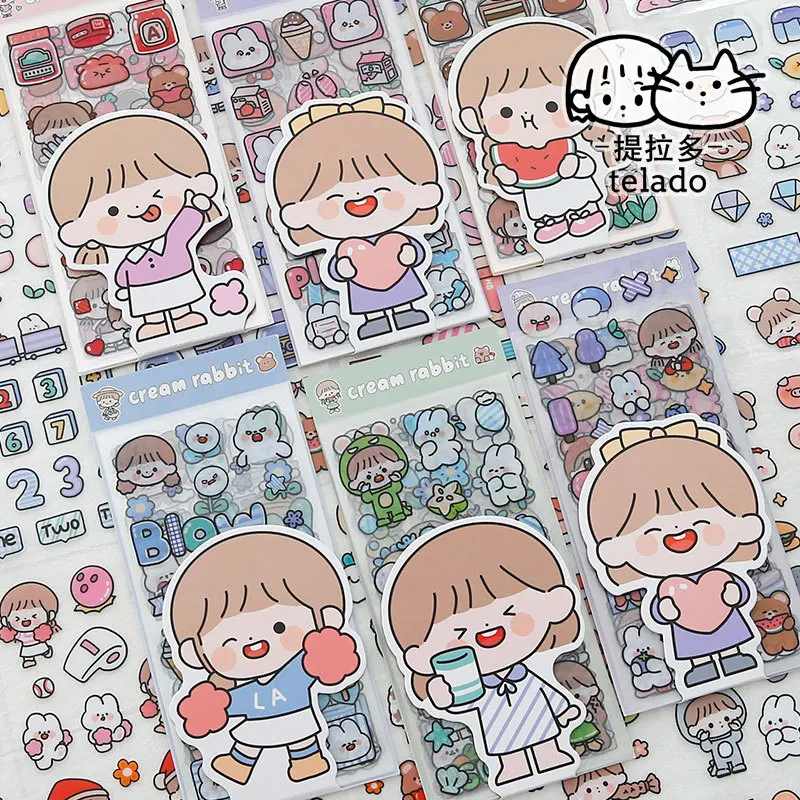 

10pcs Kawaii Stationery Stickers Butter Rabbit Holiday 5DIY Craft Scrapbooking Album Junk Journal Happy Planner Diary