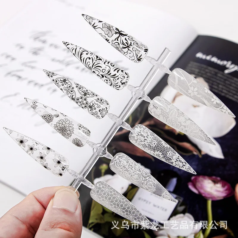 

Nail Foils Flower Starry Sky Nail Art Transfer Foil Nails Decoration Accessories Sliders Wraps Multi Design Manicre 10pcs/Box