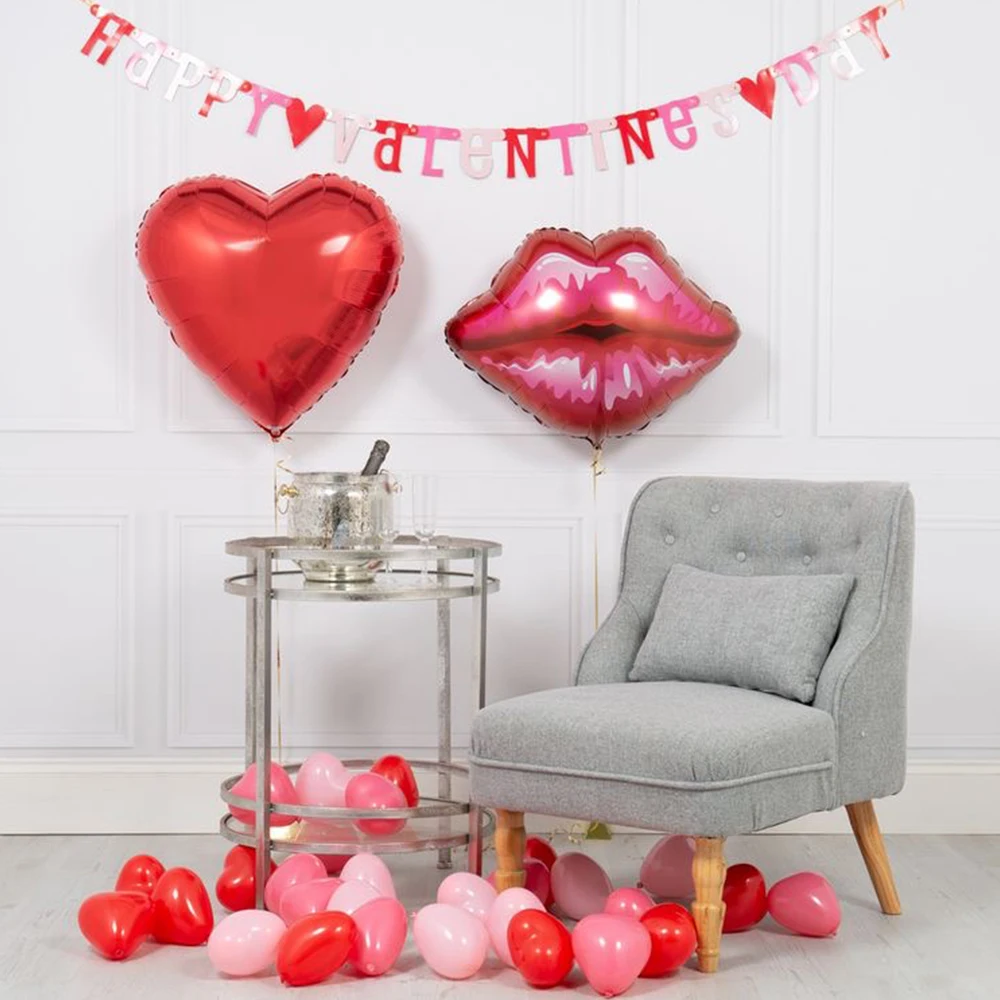 15 шт./лот 18 дюймовые воздушные шары с красным сердцем для влюбленных из фольги