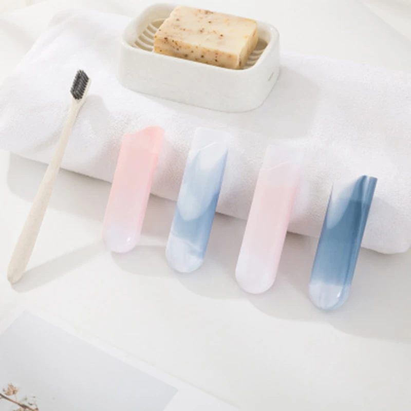 Зубные щетки протектор розовый синий зубная щетка туба чехол Пылезащитный