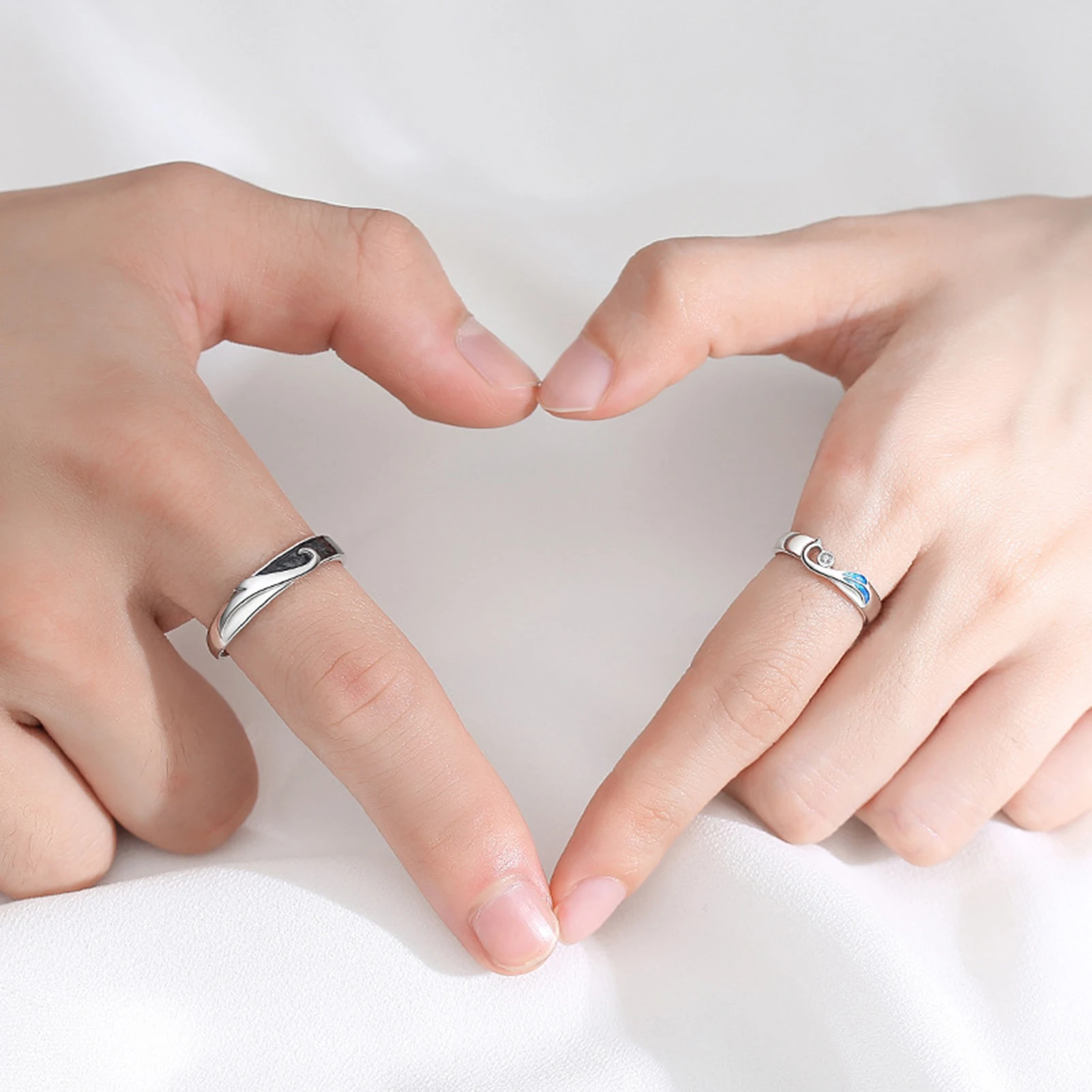 

S925 Carved Bird-shaped Couple Ring Simple Open Finger Ring Adjustable Hand Jewelry for Women Men XRQ88