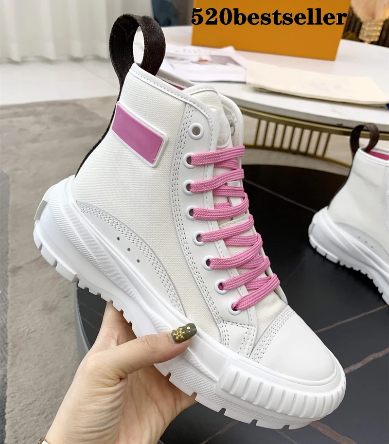 

Sneakers Female Thick Bottom canvas high top Casual Lace up flat shoes women lady sneakers Luxury Designers Brand Ankle boots