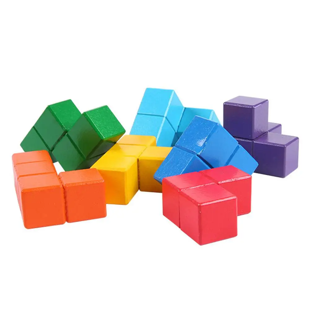 MeterMall деревянные строительные блоки набор смарт куб тетрис развивающая игрушка