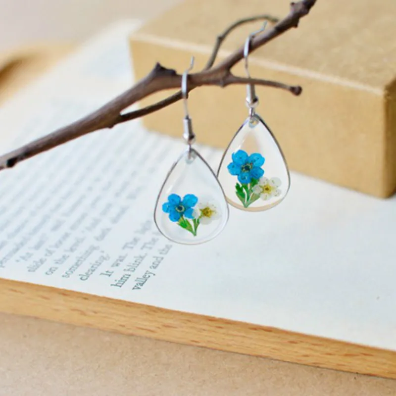 

Simple Art Natural Dried Flowers Drop-shaped Earrings 4 Colors Earrings for Women 2020 Earrings New Earrings