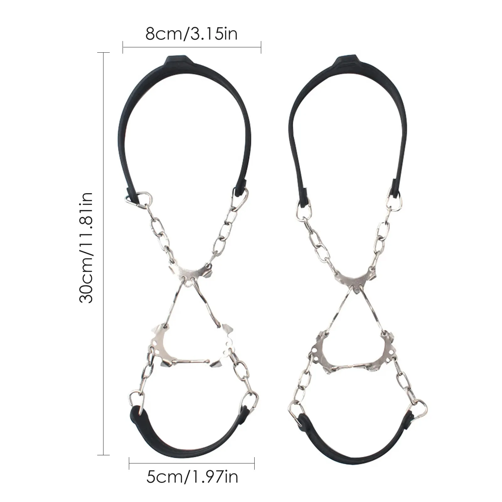 

Winter Outdoor Ice Gripper Portable Crampons 6 Tooth Snow Chain Snow Non-slip Shoe Cover for Camping Hiking Shoe Covers DAG