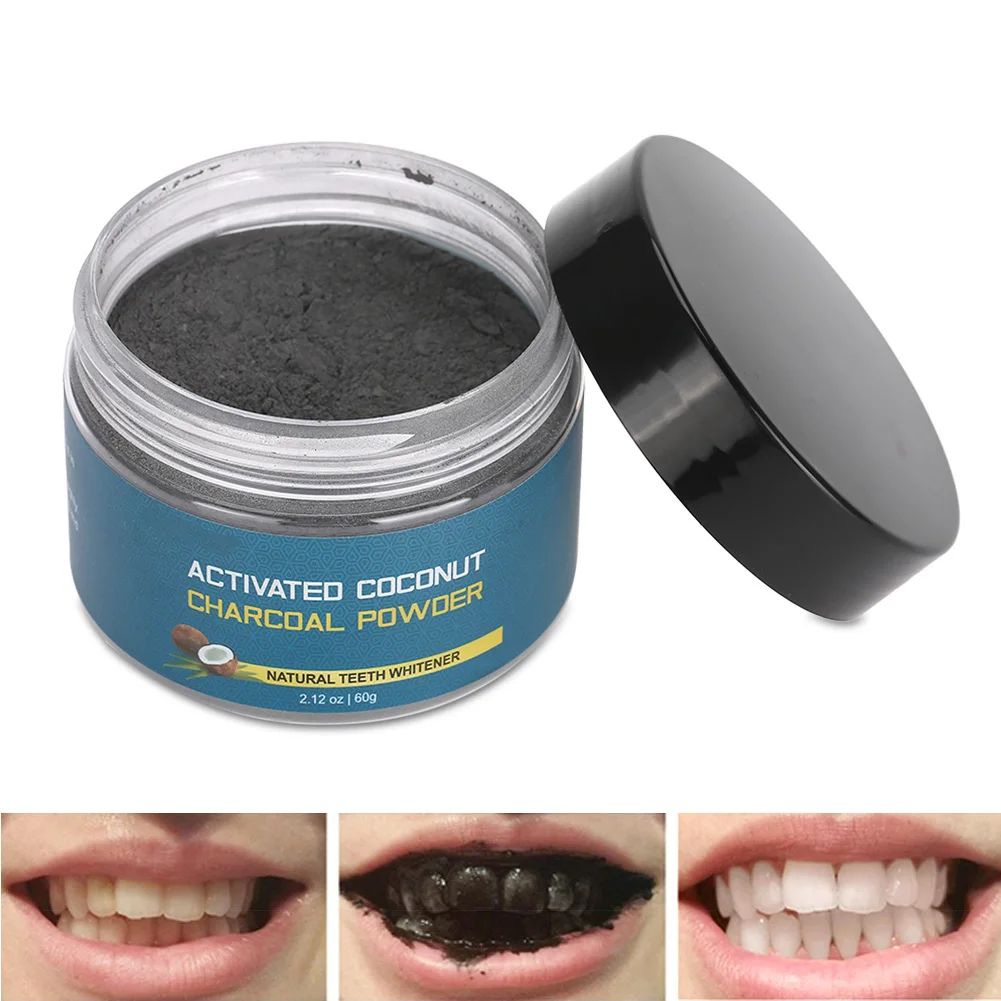 60g Teeth Whitening Powder Activated Carbon Coconut Shell Oral Hygiene Fashion Clean Stains Tooth Powder Products Beauty Health