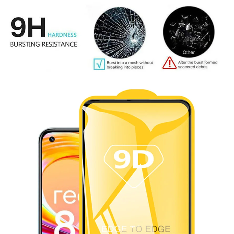 realme-8i 9i 9pro glass,9d glass for realme 9 pro plus tempered glass realmi 8pro screen protector realme8 pro glass realme 8 5g