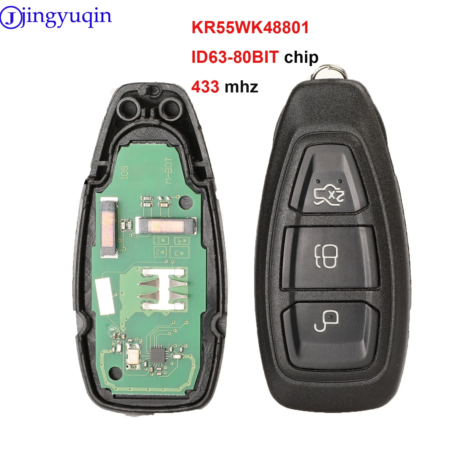 Jingyuqin 433/434 МГц 4D63 80Bit чип KR55WK48801 для Ford Focus C Max Mondeo Kuga Fiesta B умный дистанционный ключ