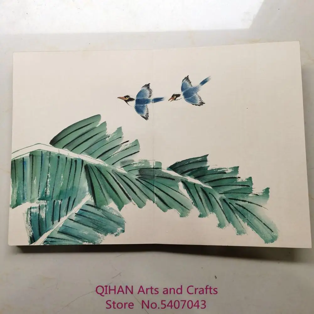 &Aacute;lbum pintado a mano Lu LiuFei, colecci&oacute;n de flores y p&aacute;jaros-1