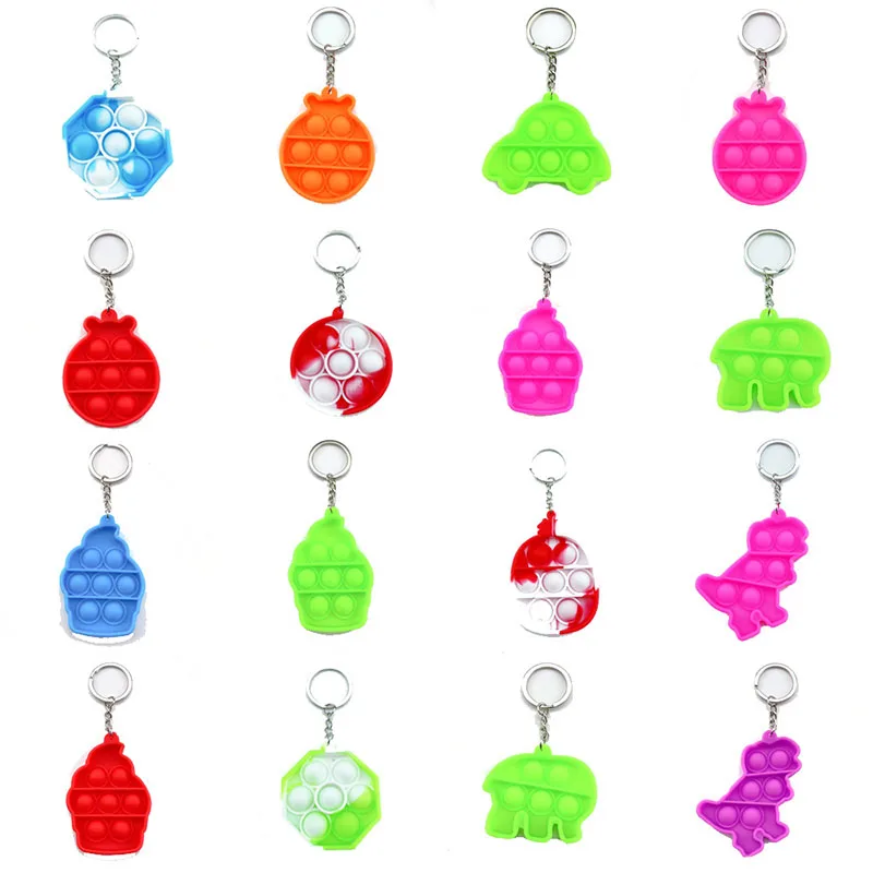 

Convenient Cheap Keychain Pop Push Bubble Adult Stress Relief Antistress Fidgets Ice Soft Anti-Stress Game For Children Toys