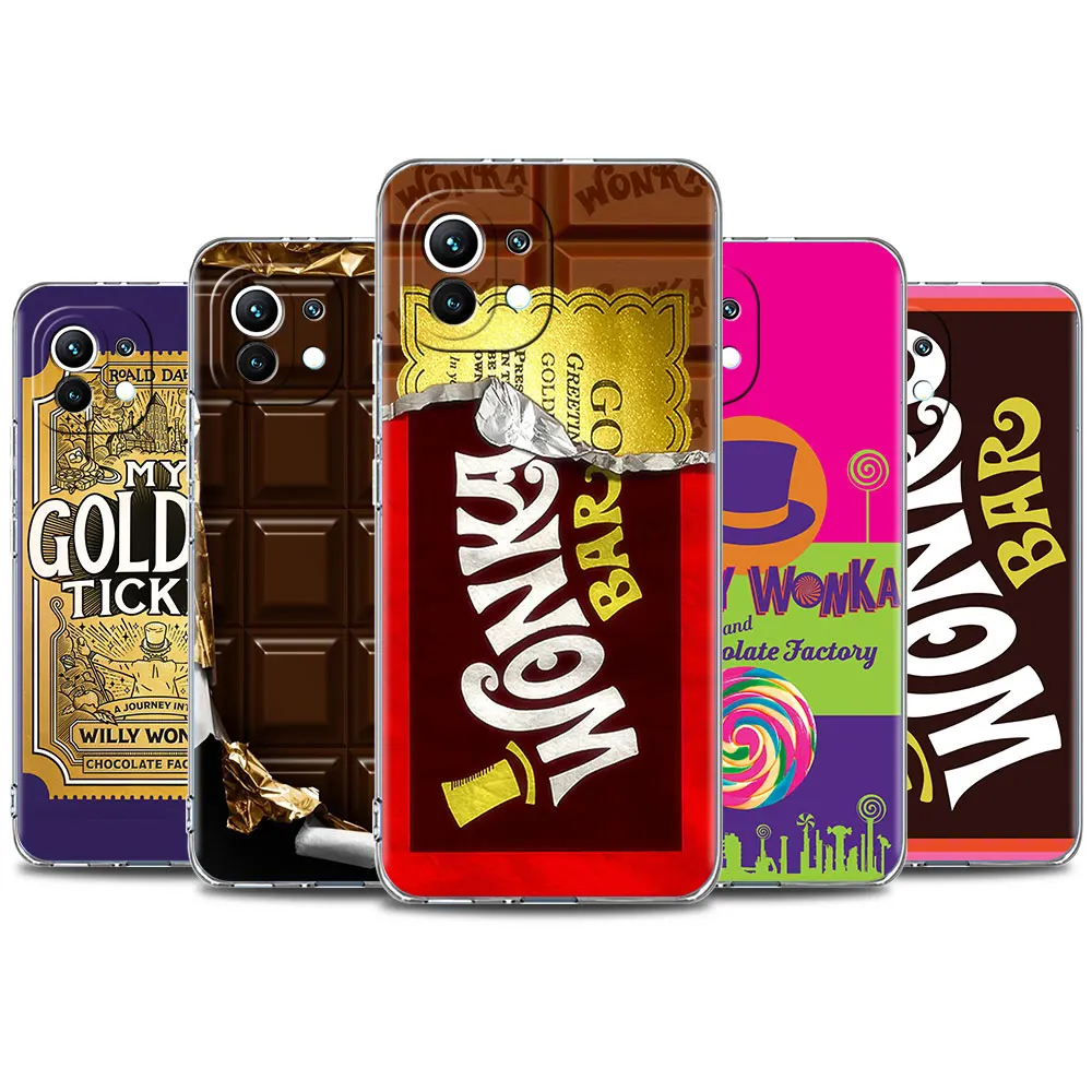 

Wonka Ticket Gold Chocolate Claer Phone Case For Xiaomi Mi 11 Ultra 11T Note 10 Pro 5G 10S 10T CC9 CC9E 9 SE A2 8 Lite Cover