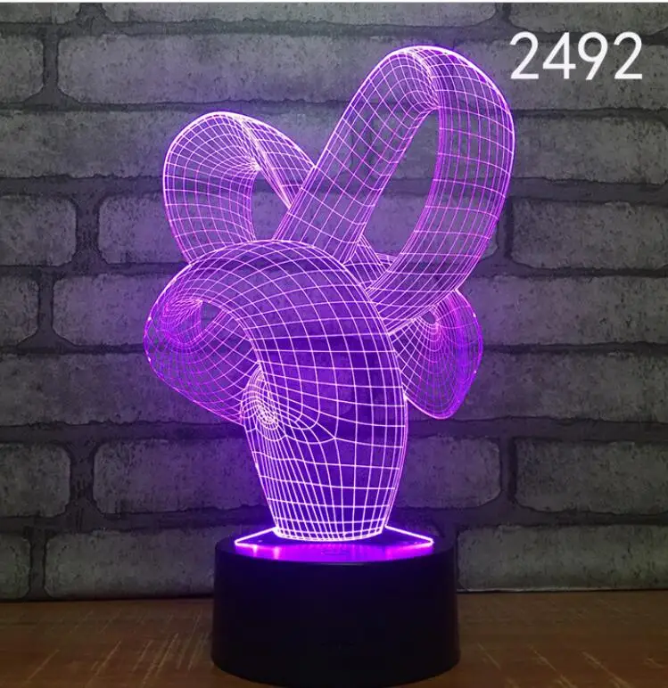 3d lamp 1 7 цветов абстрактный круг фрукты свет Новинка Светодиодный 3d-ночник настольная лампа сенсорный Рабочий стол свет цвет яркий подарок вечеринка по случаю Дня рождения спальня - Испускаемый цвет: 3d lamp 1