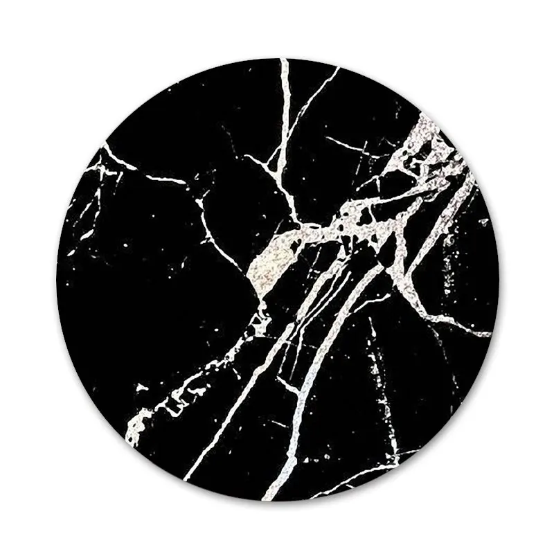 

Vintage Black White Marble Badge Brooch Pin Accessories For Clothes Backpack Decoration gift