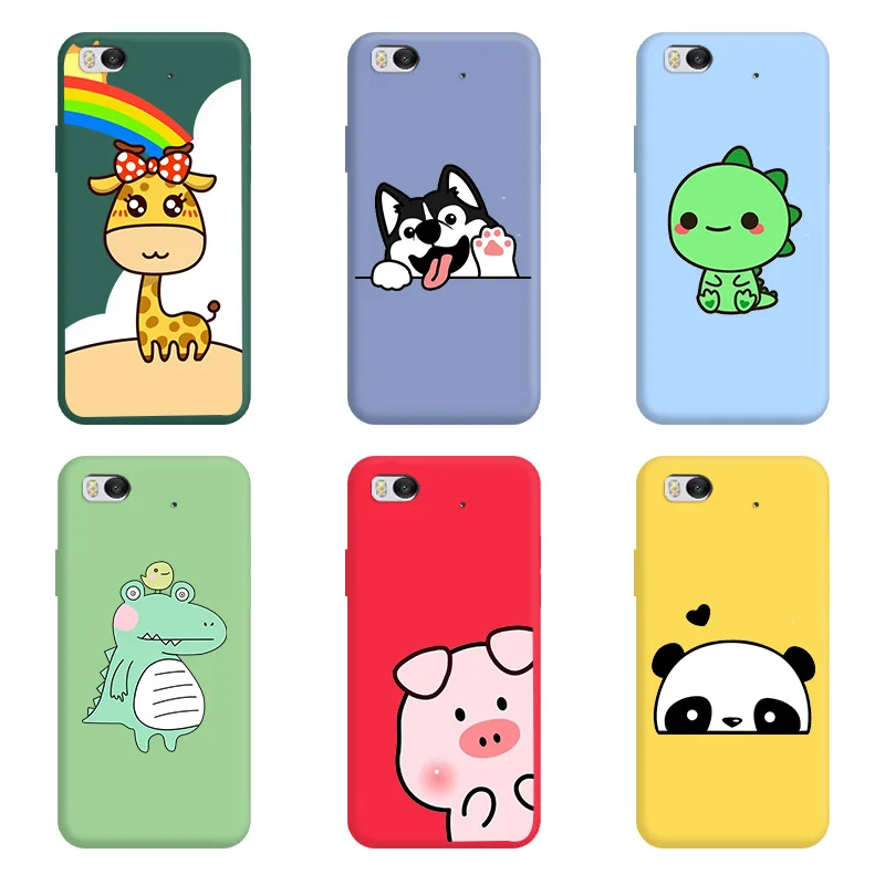 

Cartoon Animals Soft TPU Shell For XIAOMI 5 5S Plus 5X A1 Case Matte Silicone Thin Phone Cover For XIAOMI 5 5s Plus Case Cover