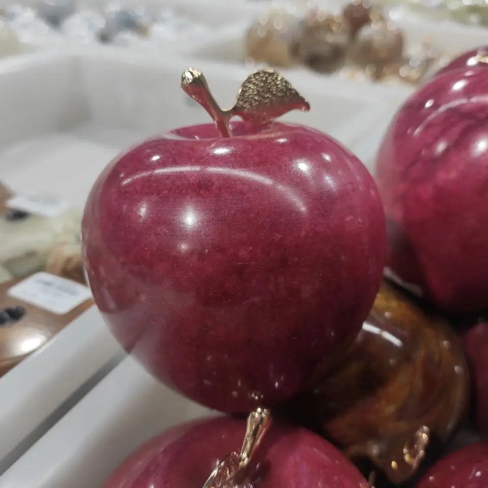 1 шт. из природного афганского нефрита Apple ручной резной кристалл кварца фрукты