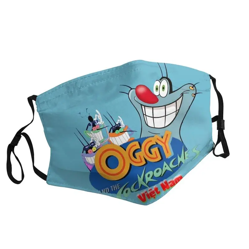 

Oggy и маска тараканов, дышащая маска для лица с мультипликационным персонажем, пылезащитный чехол, респиратор, маска для рта
